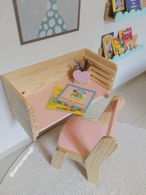 Kit escrivaninha evolutiva + cadeirinha infantil