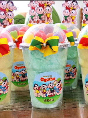 Algodão doce de copo 500ml - c/ jujuba ou marshmallow