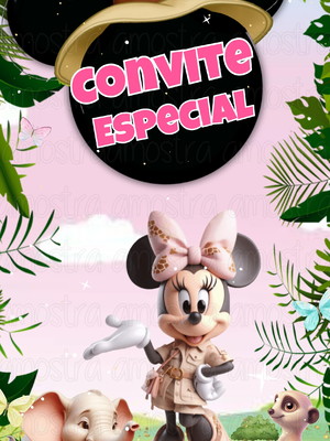 Convite virtual animado minnie safari (3 fotos)
