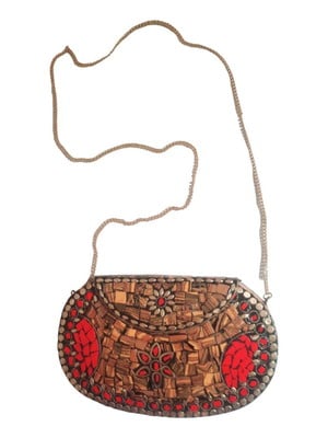 Clutch carteira indiana em pedras naturais