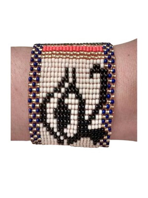 Olho de hórus - pulseira com fecho de encaixe e imã - p/m/g