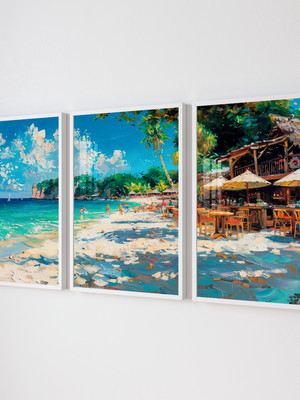 Quadro paisagem, praiana