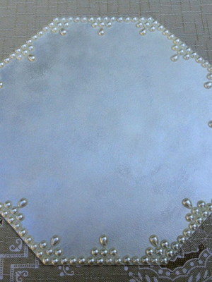 Sousplat pérolas feito em mdf kit com 2 unidades