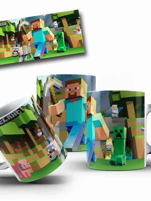 Caneca porcelana personalizada minecraft