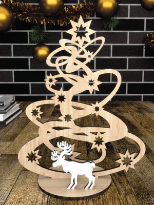 Centro de mesa árvore de natal em mdf 15mm cru com base
