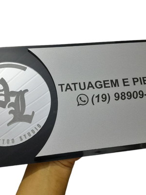 Placa de identificação personalizada para studio, empresas