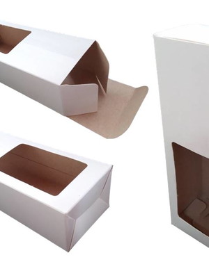 Caixa p/ perfumaria 13x5x3,5cm c/ visor - 10 unid.