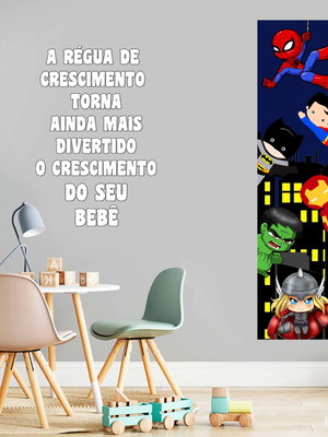 Régua de crescimento super herois