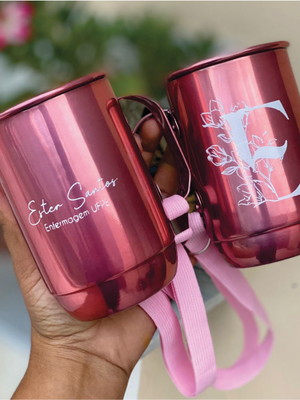Kit c/10 caneca premium aluminio 500ml c/ tirante