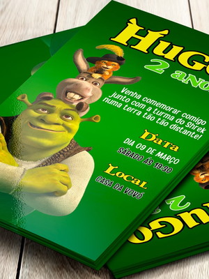 Convite impresso shrek