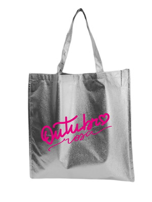 50 sacolas metalizadas personalizadas com logo 25x35 cm