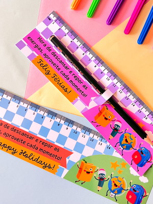 25 card lápis lembrancinha férias criança escola infantil