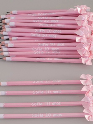 Lápis personalizados com laço