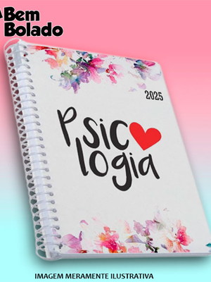 Agenda 2025 psicologia psicóloga com desenho de flores