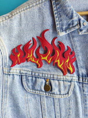 Fogo flames patche bordado termocolante