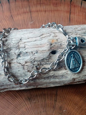 Pulseira cadeia de consagração nossa senhora aparecida inox