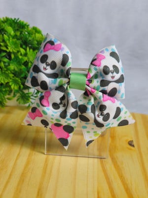 Lacinho simples com ponta - panda