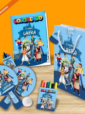 Kit completo sacolinha 1 personalizado disney principes