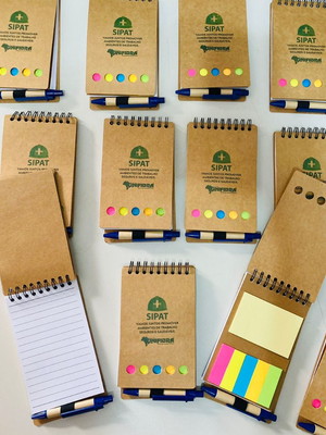 Bloco de anotações com caneta sipat personalizado