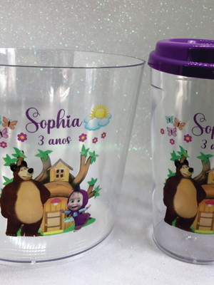 Kit balde de pipoca com copo de 500 ml e tampa bucks