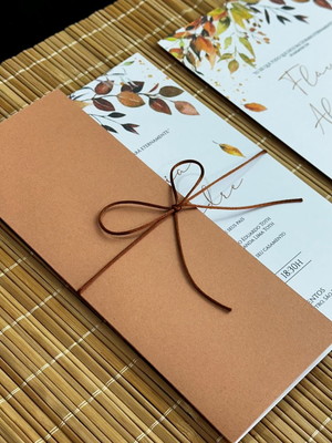 Convite de casamento envelope terracota (novidade)