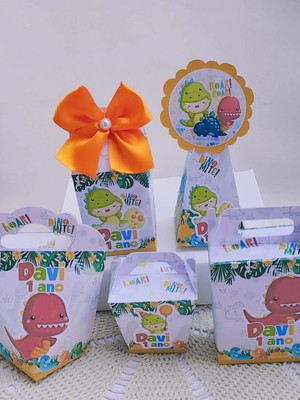 Kit 50 caixas dinossauro baby