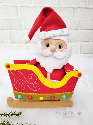 Papai noel e mamãe noel trenó