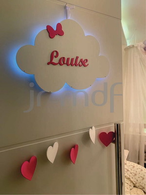Luminária personalizada nuvem quarto de bebe