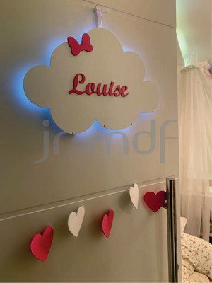 Nuvem personalizada luminosa quarto de bebe