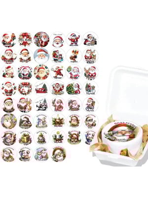 54 papel arroz bento cake mini bolo natal papai noel 9,5 cm