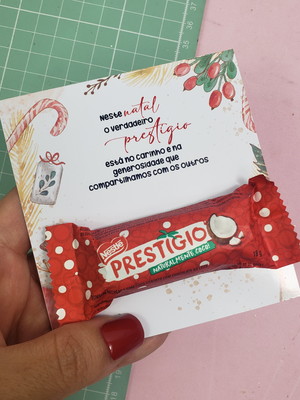 Cartão com prestígio natal lembrancinha mimo brinde 30un