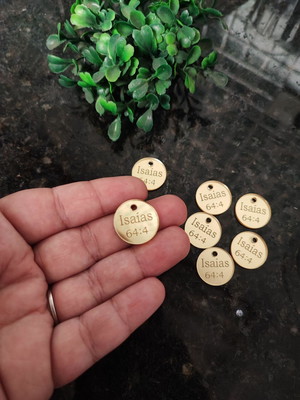 Kit 40 tags /etiqueta 2cm acrílico espelhado personalizada
