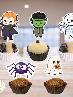 Toppers personalizados para docinho doces noites assombradas