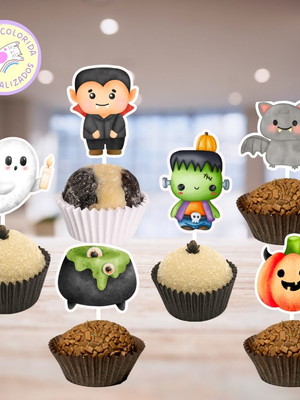 Toppers personalizados para docinho doces abóboras encantada