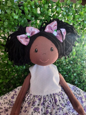 Boneca de pano negra lili 45cm