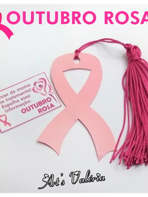 Marca página com franja outubro rosa