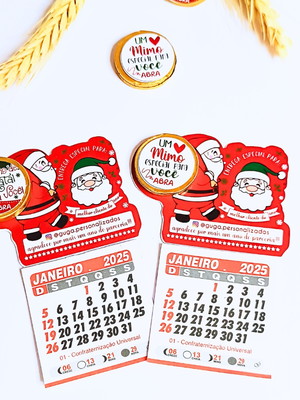 20 - imã com mini calendario 2026 e moeda de chocolate