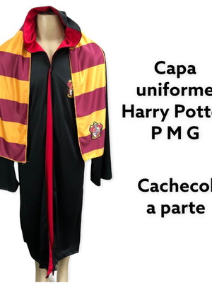 Capa uniforme harry potter g adulto com cachecol