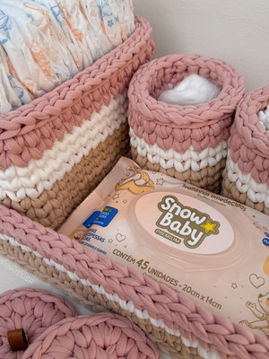 Kit higiene bebê em crochê | 4 peças