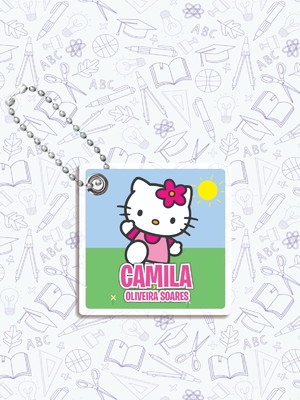 2 tags para mochila em acrílico frete grátis hello kitty