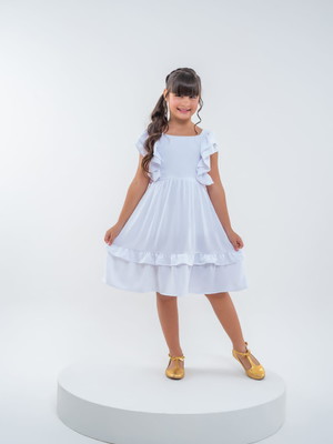 Vestido branco ano novo formatura abc infantil juvenil