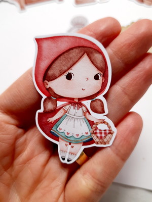 Aplique chapéuzinho vermelho 7 cm