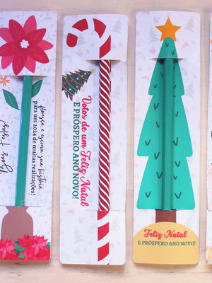 Cartão com caneta- feliz natal