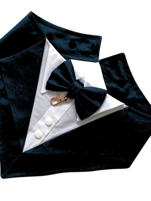 Bandana smoking com gancho porta alianças g - pet wedding