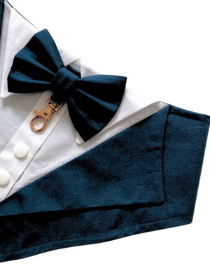Bandana smoking com gancho porta alianças gg - pet wedding