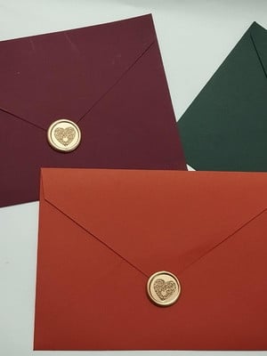 Kit envelope modelo bico diversas cores com lacre de cera