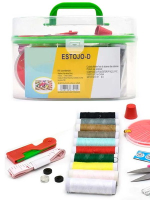 Kit de costura com estojo mod.d com 18 itens