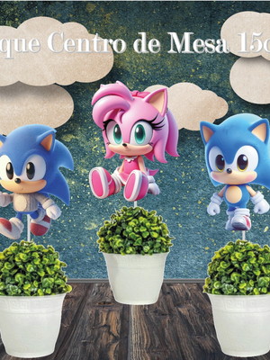 Sonic aplique grande para centro de mesa 15cm