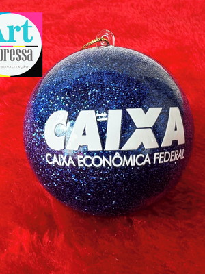 Bolas de natal com glitter personalizadas com logo uv