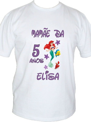Kit com 2 camisetas personalizadas da ariel